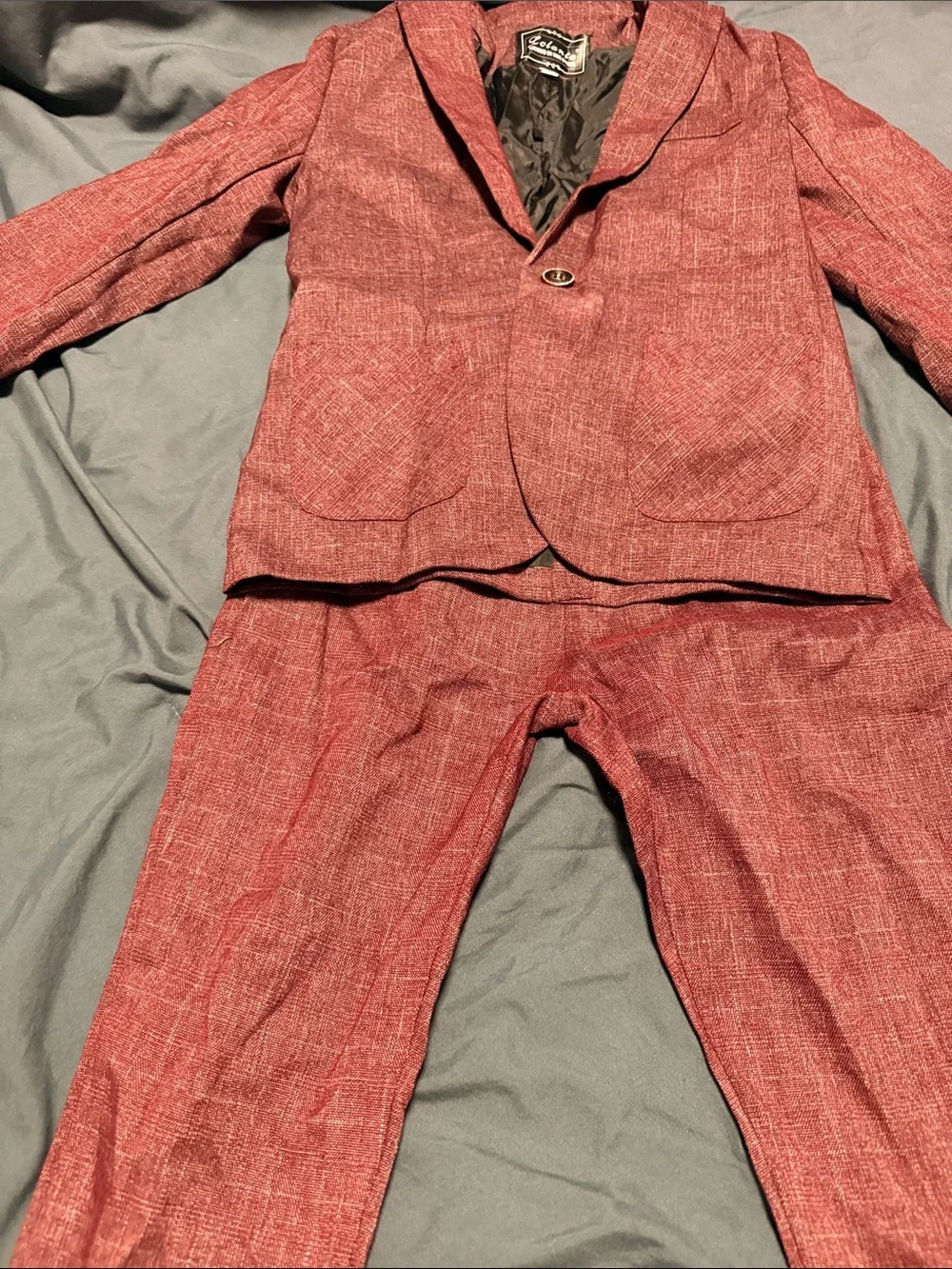 Red Textured Boy’s Blazer